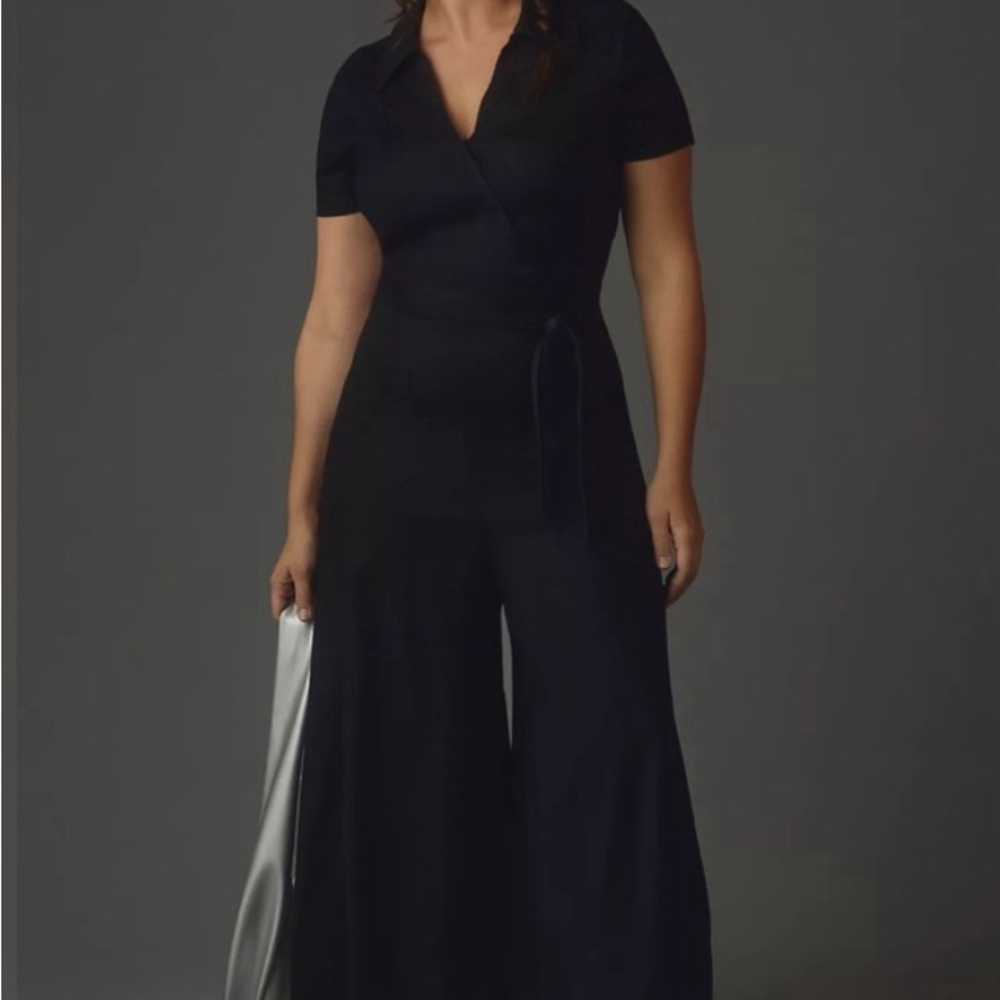 Anthropologie The Colette Wrap Jumpsuit by Maeve